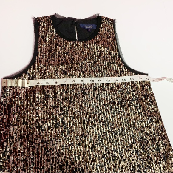 Rachel Roy Gold Sequinned Scoop Neck Tank Top Small - Picture 3 of 8